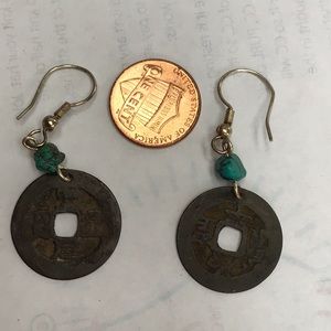 Turquoise sterling drop earrings